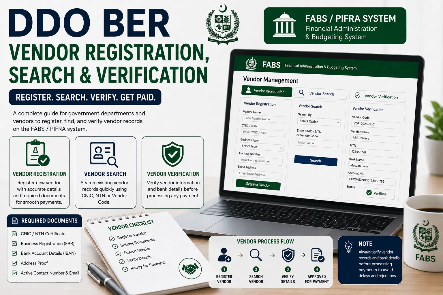 DDO BER Vendor Registration, Search & Verification